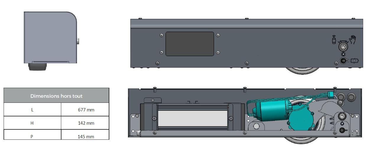 Dimensions intégration motorisation abri de piscine