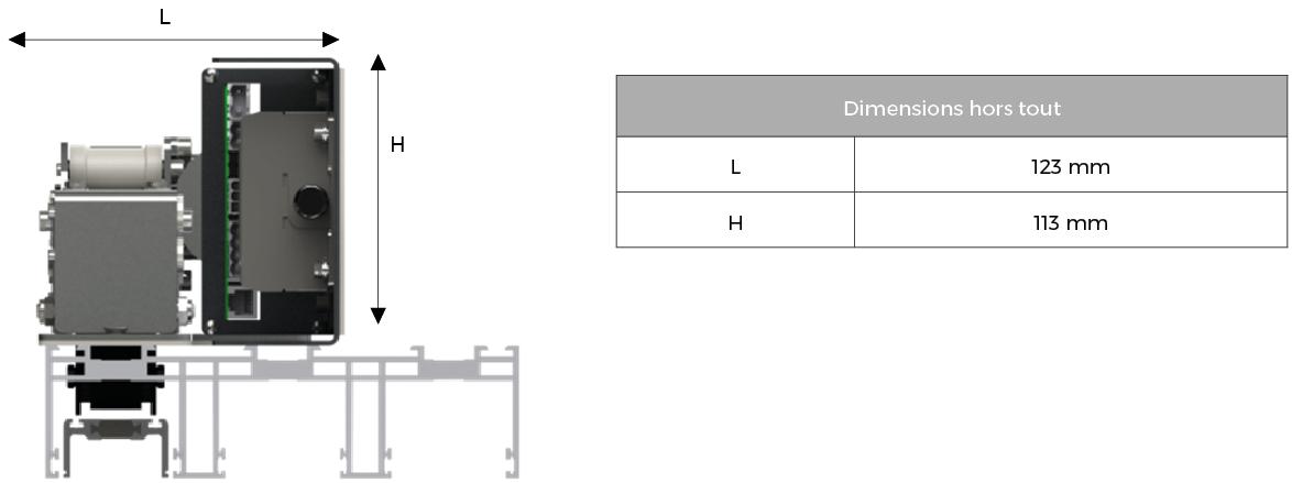 Dimensions intégration motorisation baie coulissante
