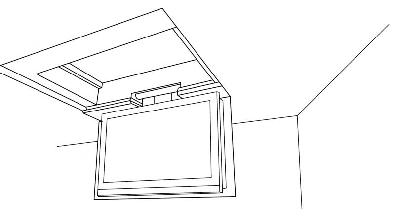 Ascenseur d'écran tv depuis le plafond